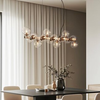 Luxury 16-light pendant lamp with transparent glass - Sunita