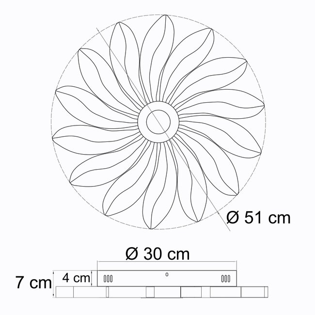 Ceiling lights flower design with adjustable colour temperature - Anchusa