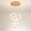 8-light pendant light Aegea - white pendants with gold details and integrated LED