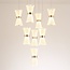 8-light pendant light Aegea - white pendants with gold details and integrated LED