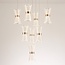 8-light pendant light Aegea - white pendants with gold details and integrated LED