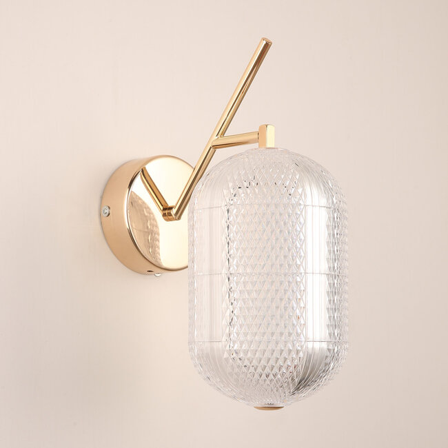 Golden textured wall lamp - Aethra