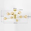 8-light ceiling light Idaho - sand gold with amber glass globes