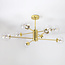 Designer sand gold ceiling lamp with transparent glass - 8-light Idaho
