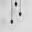 Design Matt black pendant lamp with transparent glass, 3-light - Stockton