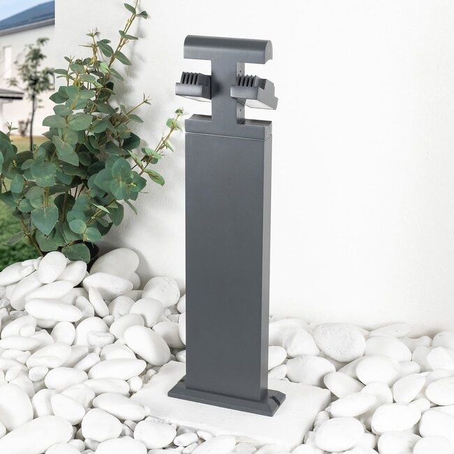 Outdoor floor lamp Jente with adjustable spotlights - anthracite with integrated LED