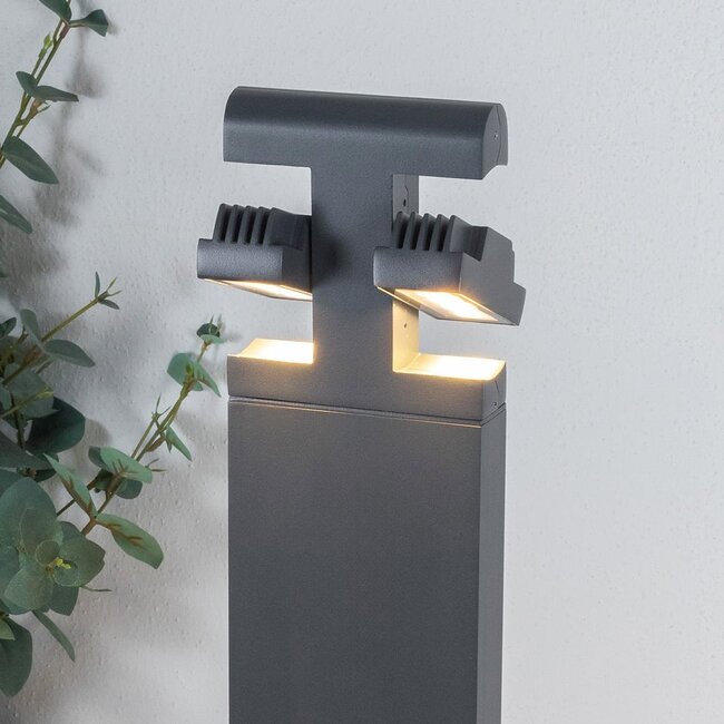 Outdoor floor lamp Jente with adjustable spotlights - anthracite with integrated LED