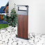 Outdoor floor lamp Jidde with adjustable spotlight - wood-effect with integrated LED