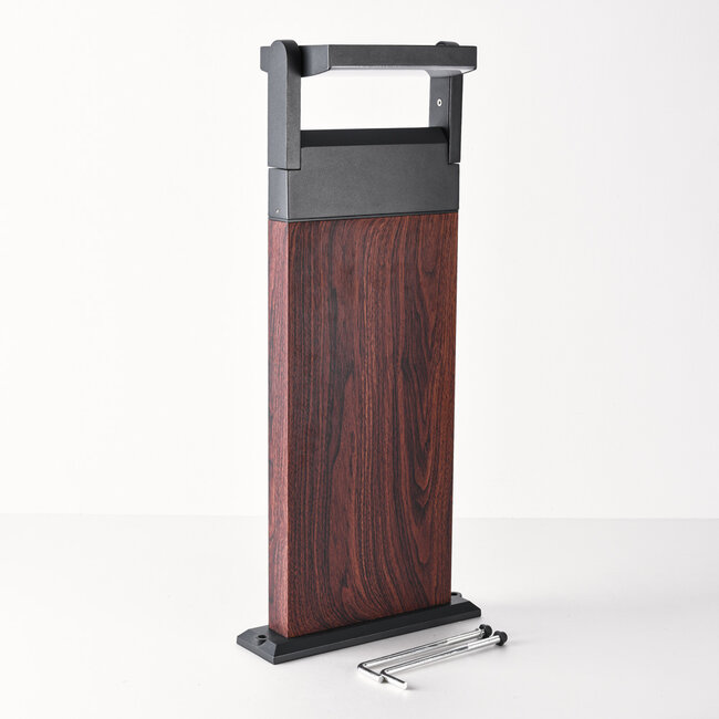 Jidde standing outdoor lamp with adjustable spotlight - Wood effect
