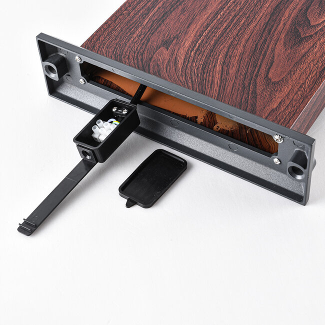 Jidde standing outdoor lamp with adjustable spotlight - Wood effect