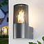 Modern wall lamp, smoked glass grey