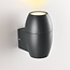 Oval outdoor wall light - black