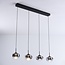 3-step dimmable pendant light Amina - smoked glass with colour gradient