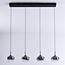 Black smoked glass pendant lamp with gradient and 3-step dimmable LEDs - Amina