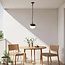 Black outdoor pendant lamp with opal white shade - Junia