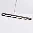 5-light pendant light Sesto - black with gold details