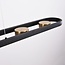 5-light pendant light Sesto - black with gold details