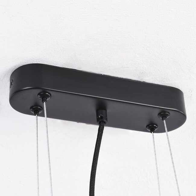 5-light pendant light Sesto - black with gold details
