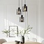 3-light pendant light Pella - smoked glass and black