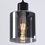 3-light pendant light Pella - smoked glass and black