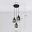 3-light pendant light Pella - smoked glass and black