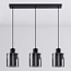 3-light pendant light Palaio - smoked glass and black