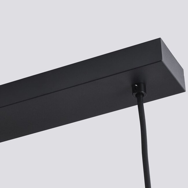 Black Palaio pendant lamp with smoked glass, 3-light