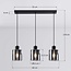 3-light pendant light Palaio - smoked glass and black