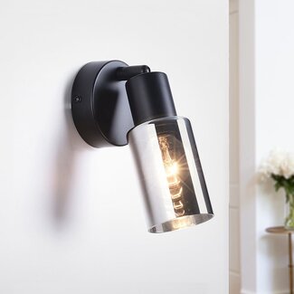 Wall spotlight Atica with smoked glass - swivelling