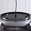 3-light pendant light Serres - smoked glass and black