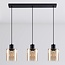 Black Palaio pendant lamp with Amber glass, 3-light