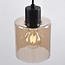 Black Palaio pendant lamp with Amber glass, 3-light