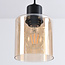 Black Palaio pendant lamp with Amber glass, 3-light