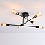 Black Agios ceiling lamp with Amber glass, 6-light