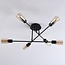 6-light ceiling light Agios - amber glass and black