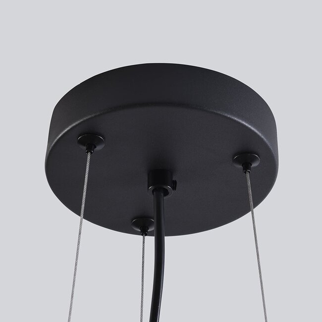 3-light pendant light Serres - amber glass and black