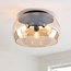 3-light ceiling light Selin - amber glass and black