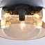 3-light ceiling light Selin - amber glass and black