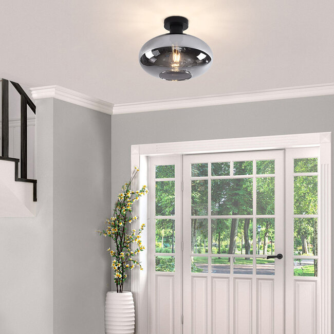 Veda ceiling light with smoked glass