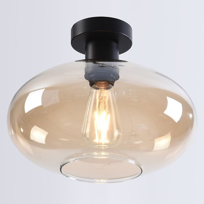 Ceiling light Veda with amber glass