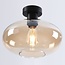 ceiling light Veda - amber glass and black