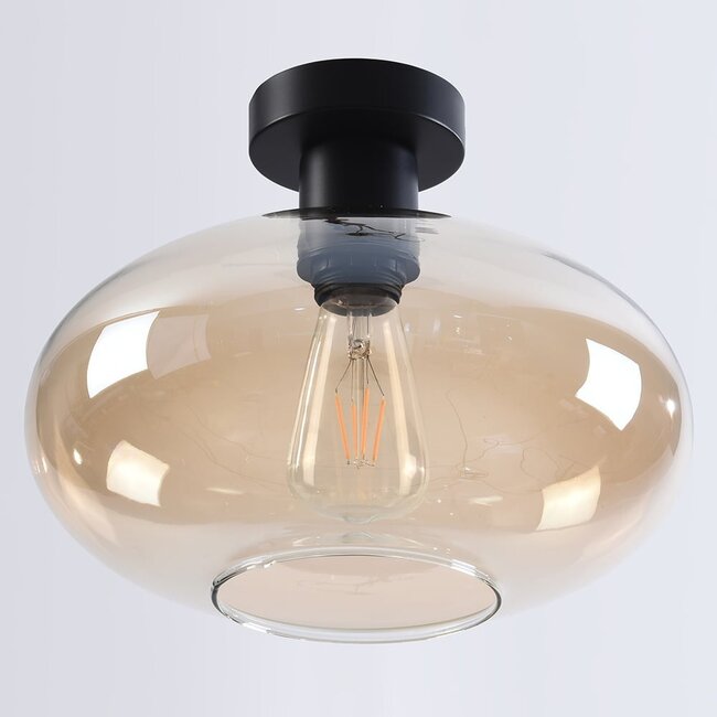 Veda ceiling lamp with Amber glass