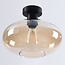 ceiling light Veda - amber glass and black