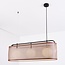 Pendant lamp with leather shade, 3-light - Marrone