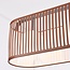 3-light pendant light Marrone - brown leather shade with opal glass