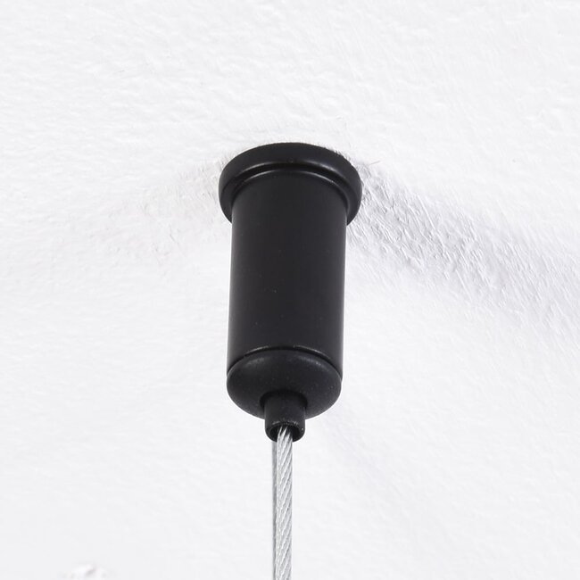 3-light pendant light Marrone - brown leather shade with opal glass