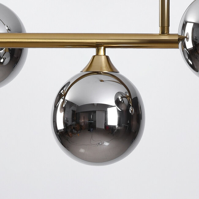 Aster pendant lamp - Gold with smoked glass and Mirror effect