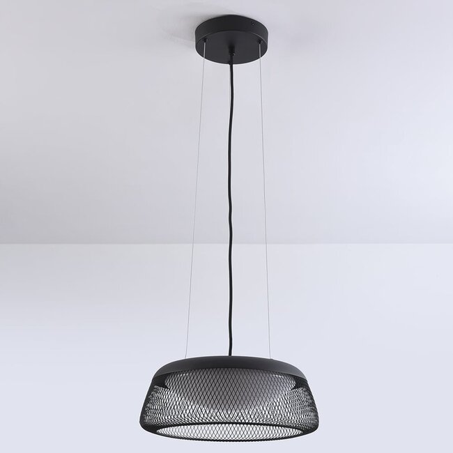 Black pendant lamp with open shade and dimmable LEDs - Milani