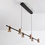 Pendant light Kyo, 6-light - black with gold