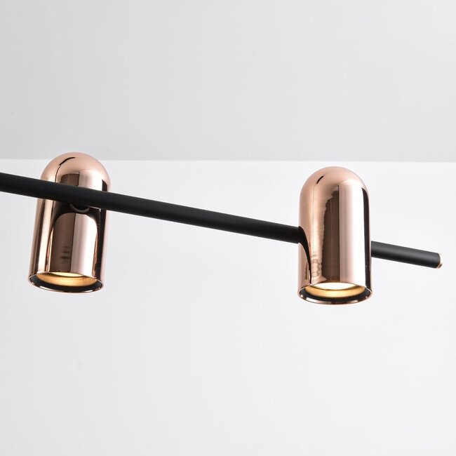 Pendant lamp Kyo 6-light in black and gold